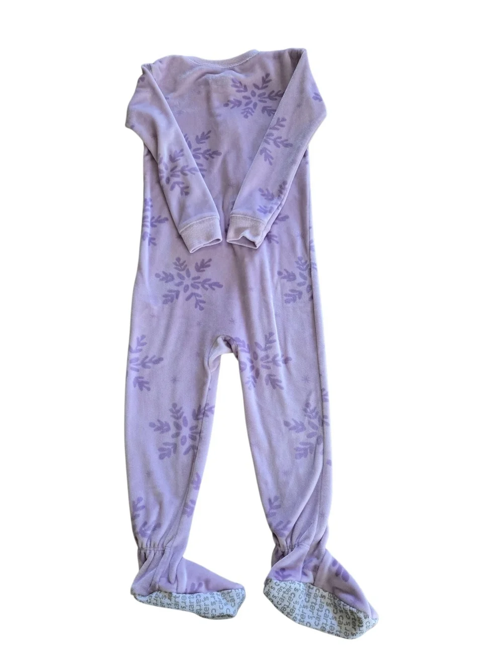 Carter's Girls Fleece Zip Sleep Footie Pajamas - Lavender and Pink/White Print